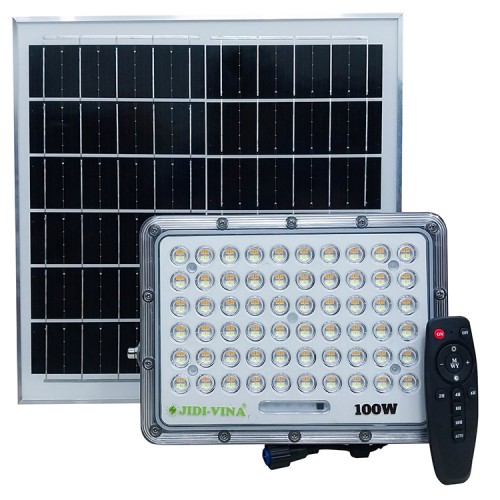 Đèn 100W Năng Lượng Mặt Trời JD-9100VN 3 Chế Độ Màu Tấm Pin Mono JIDI-VINA