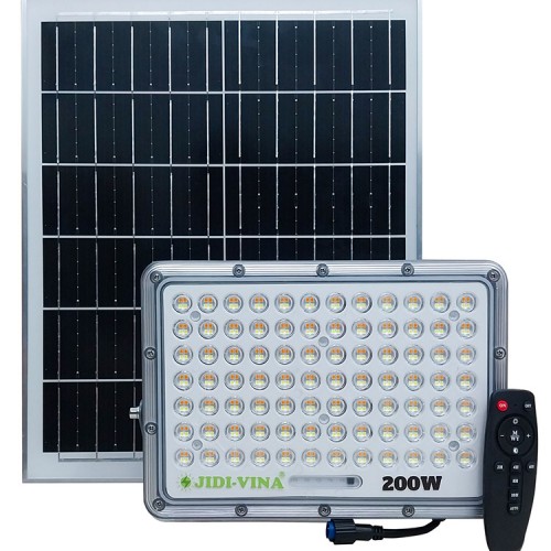 Đèn 200W Năng Lượng Mặt Trời JD-9200VN 3 Chế Độ Màu Tấm Pin Mono JIDI-VINA