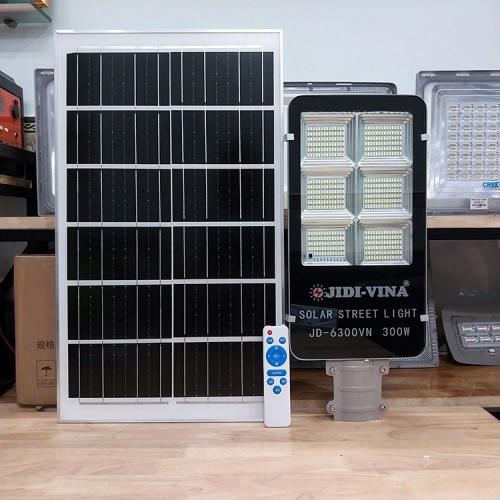 Đèn Đường 300W Năng Lượng Mặt Trời JD 6300VN Tấm Pin Mono JIDI-VINA