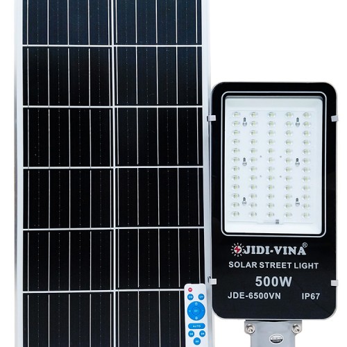 Đèn Đường 500W Năng Lượng Mặt Trời JDE-6500VN Tấm Pin Mono JIDI-VINA